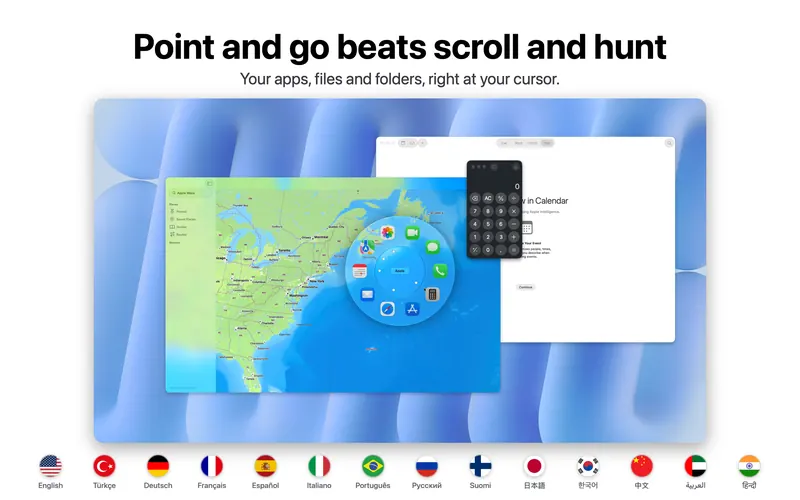 Point and go: Orbit Dock opens at your cursor