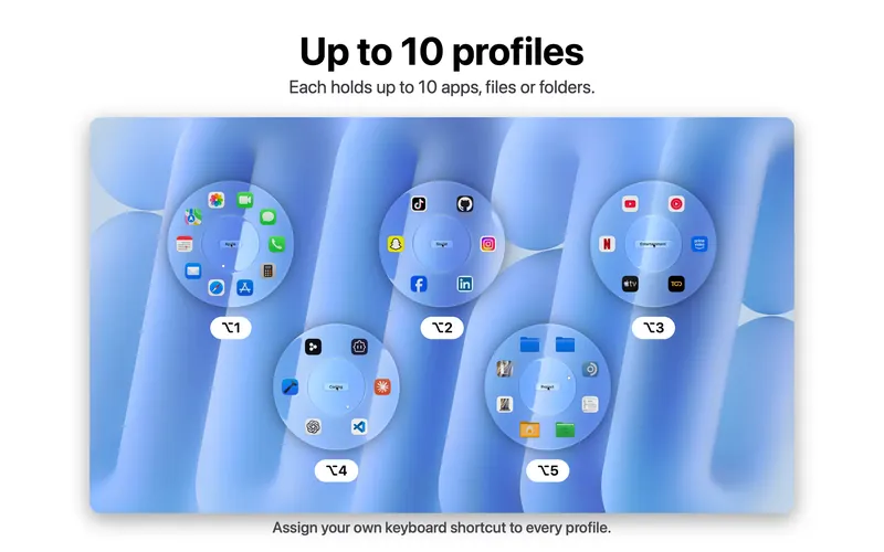 Profiles with their own apps, files and folders