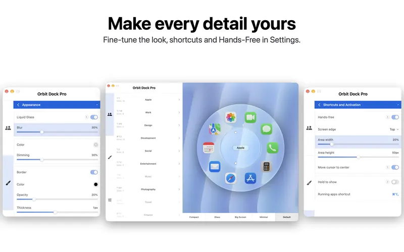 Settings in detail